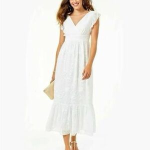 Lily Pulitzer size 00 Autumn Ruffle midi dress in Resort White